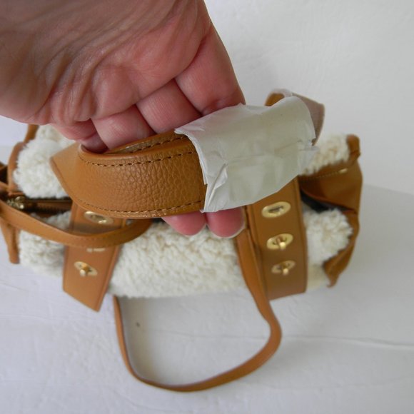 House of Want HOW We Are Dynamic Top Handle Satchel SHEARLING/TAN - Picture 3 of 8